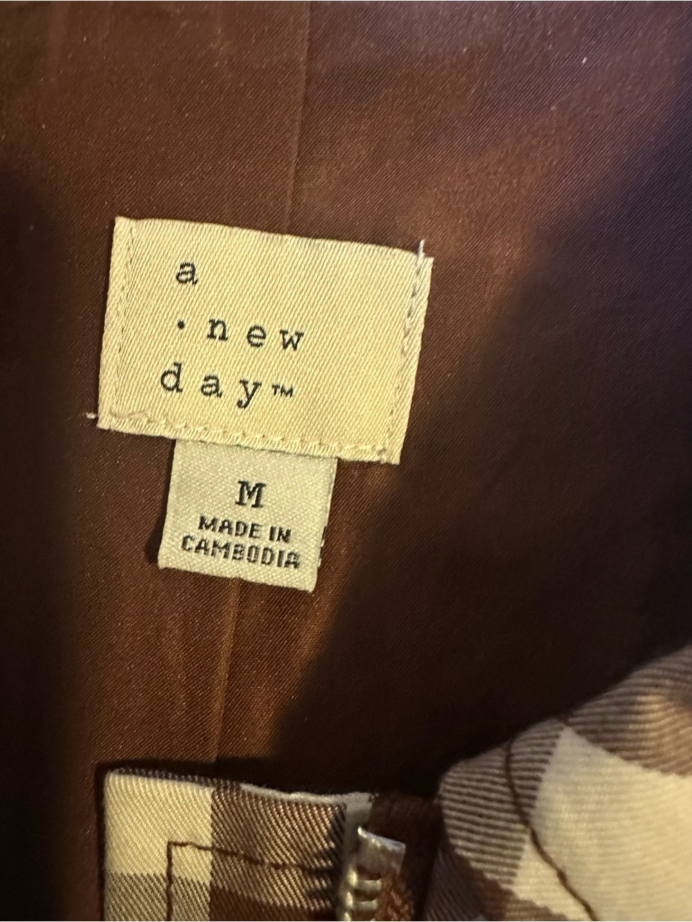 A new Day brown Checkered Jacket in Brown and Cream Medium - Picture 9 of 10